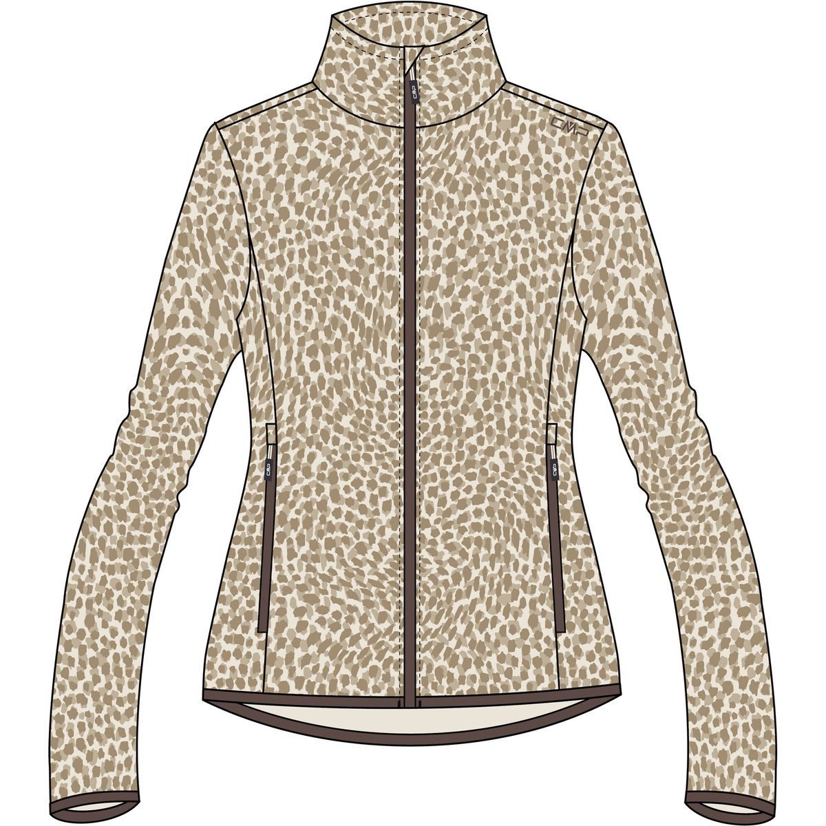 CMP Fleecejacke Woman Fleece Fleece Jacket Leichte, weiche Fleecejacke mit Leopardenmuster für Damen, ideal für