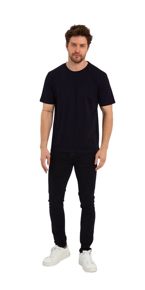 COMEOR T-Shirt Herren Basic T-Shirts Baumwolle (Packung, 1-tlg) mit gerader Ärmel Abschluss