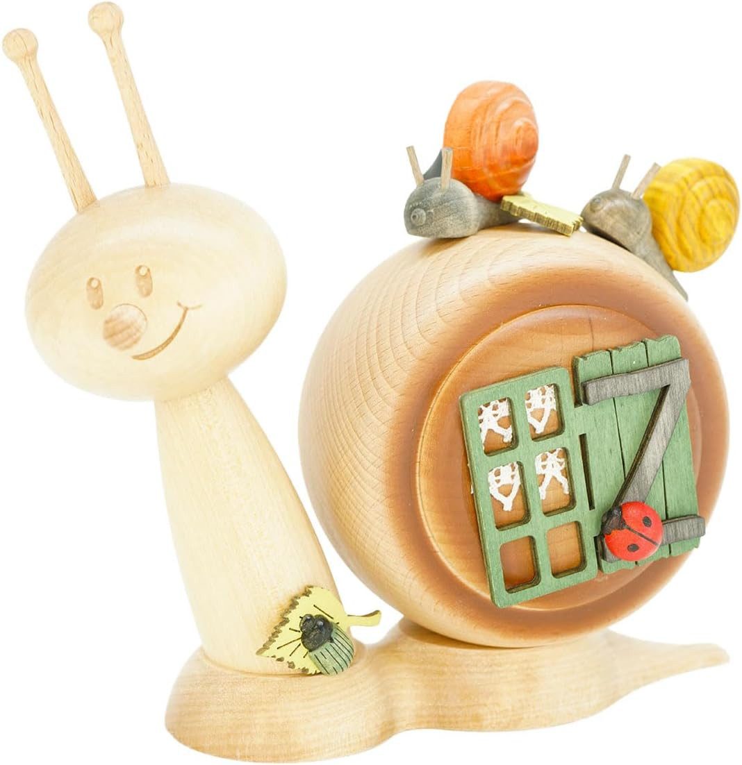Kuhnert Фигурка курильщик Kuhnert Rauchschnecke Sunny, Familienschnecke, 100% Made in Germany, Erzgebirgische Holzkunst