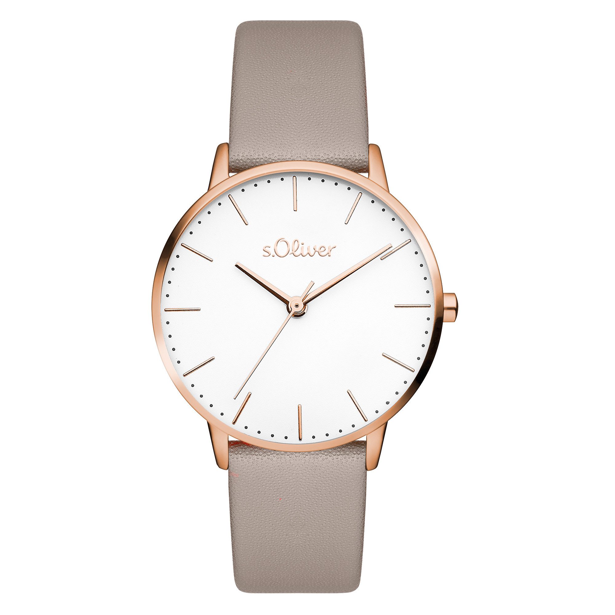 s.Oliver Quarzuhr Modern Basics SO-4469-LQ, Armbanduhr, Damenuhr, analog