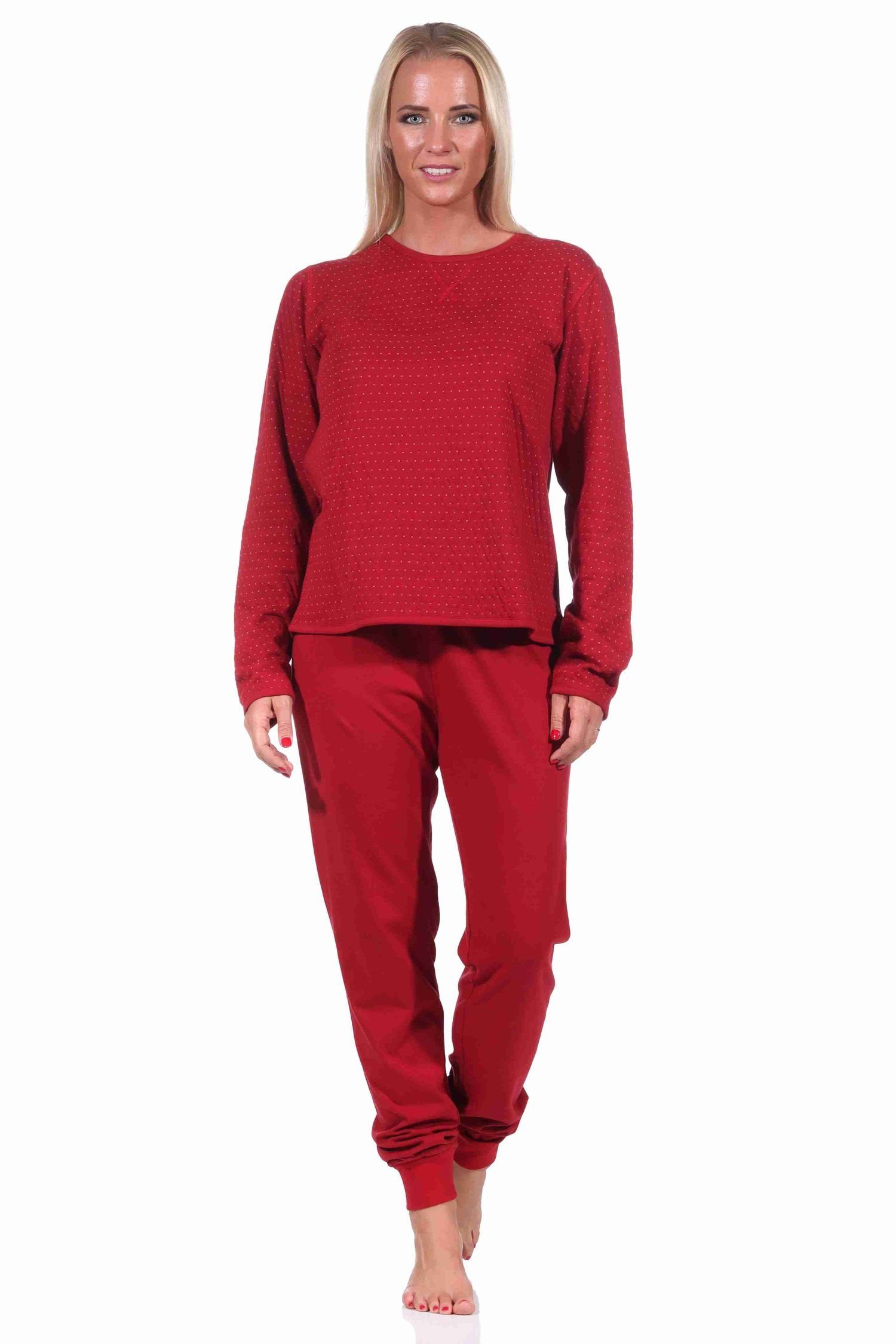 rot Schlafanzug Wende Pyjama 222 Damen 691 10 Normann Pyjama - langarm