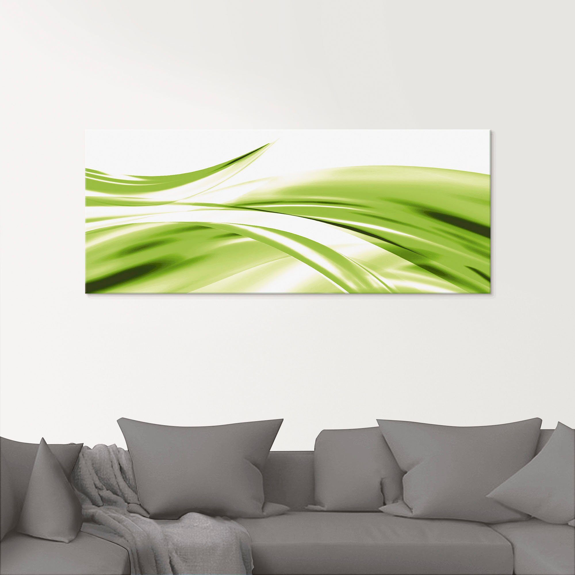 Artland Glasbild Schöne Gegenstandslos Welle St), Abstrakt, in (1 verschiedenen - Größen grün