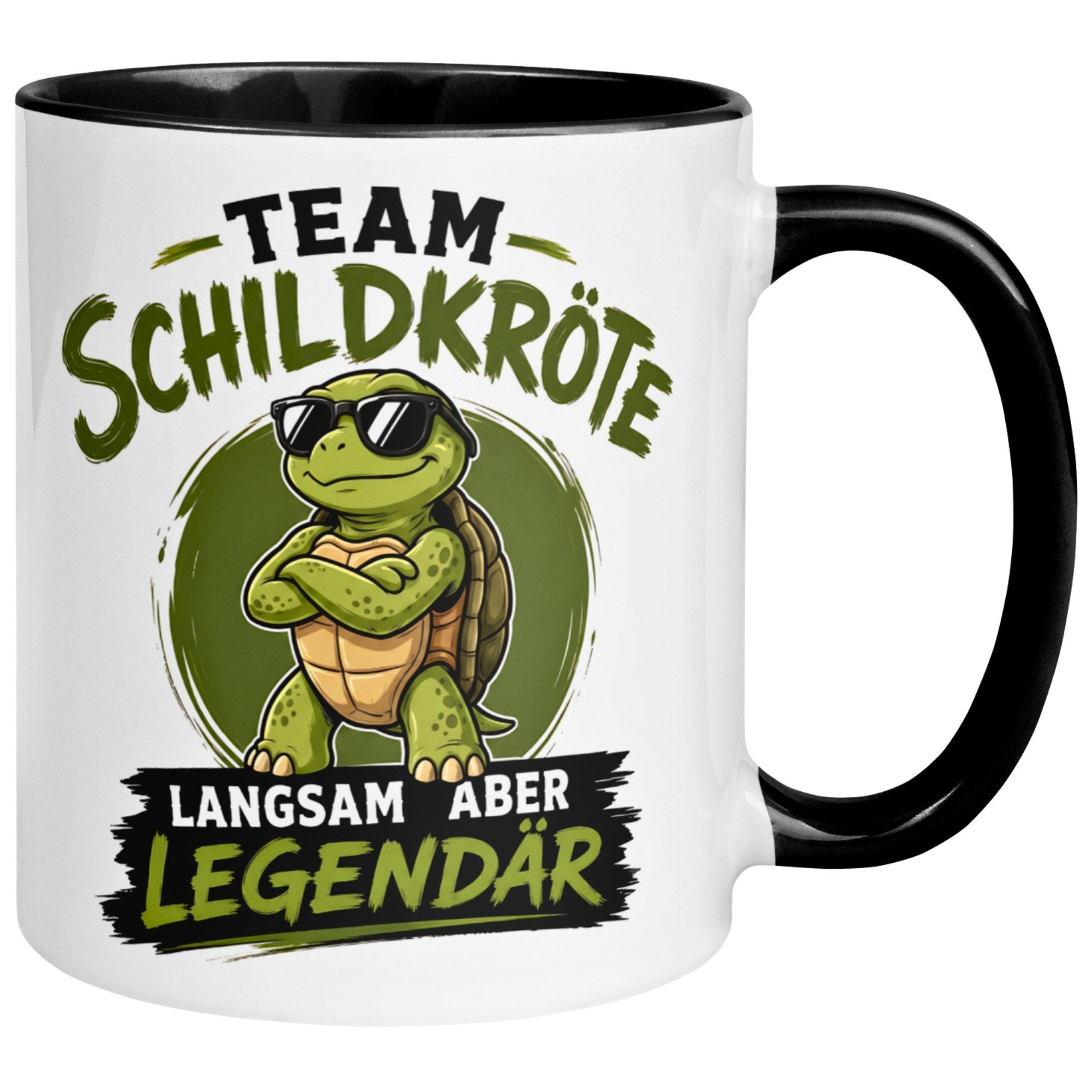 Momentals Tasse Schildkröte – „Langsam aber Legendär“ – Büro Schildkröten Geschenk, Gratis Versand · Links-&Rechtshänder · Spülmaschinenfest