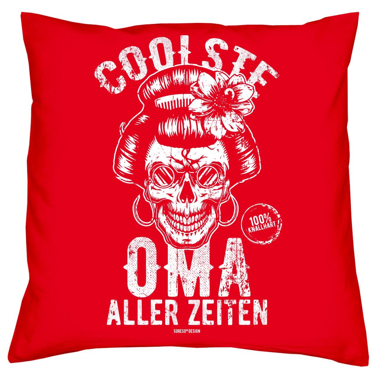 Geschenk aller Kissen Sleep, & Oma Soreso® Socken rot Zeiten Dekokissen Sprüche Coolste Geburtstagsgeschenk