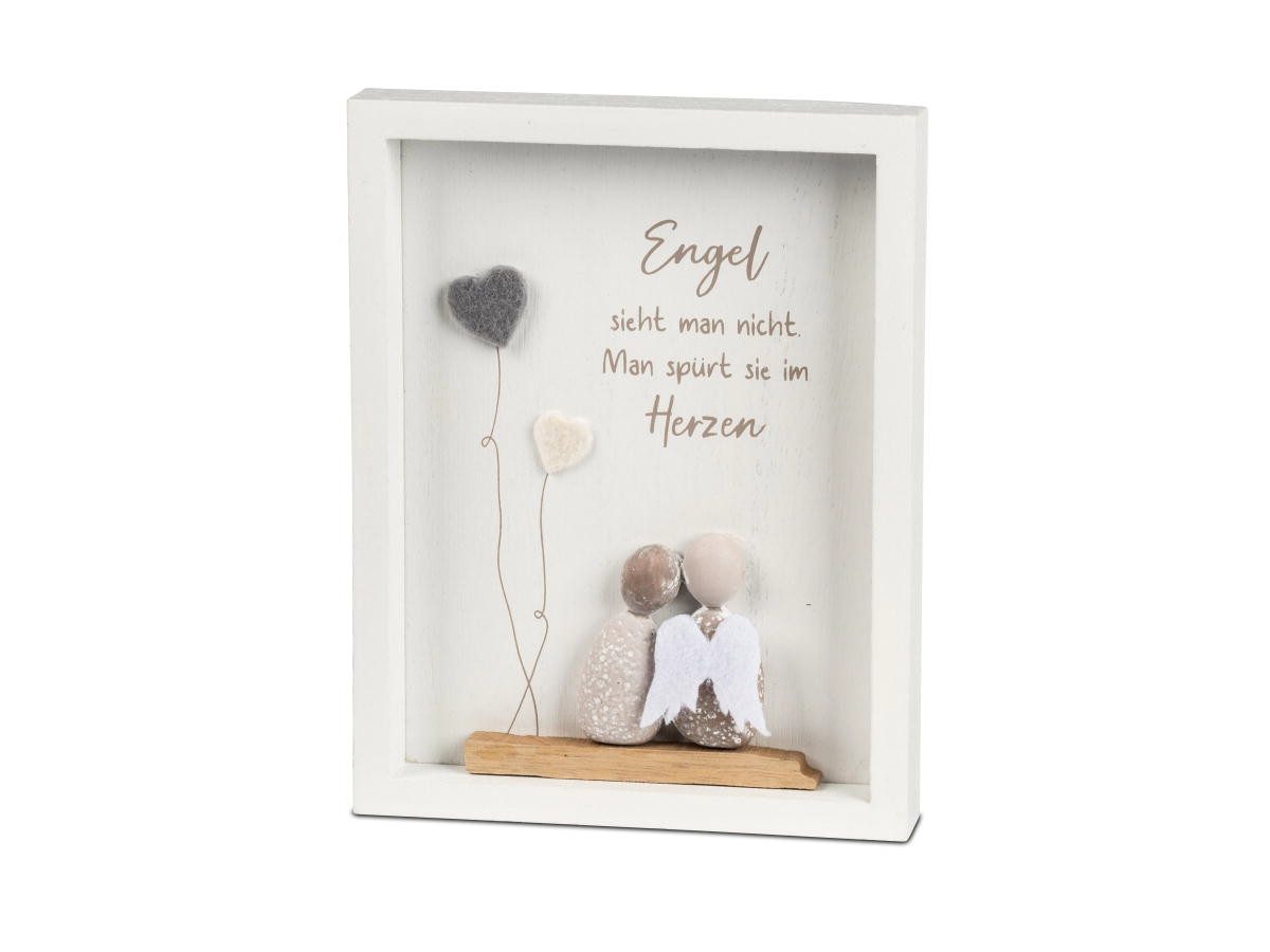 formano Wandbild mit Spruch ENGEL und Kunststein-Figuren 14x18cm, (1 St)