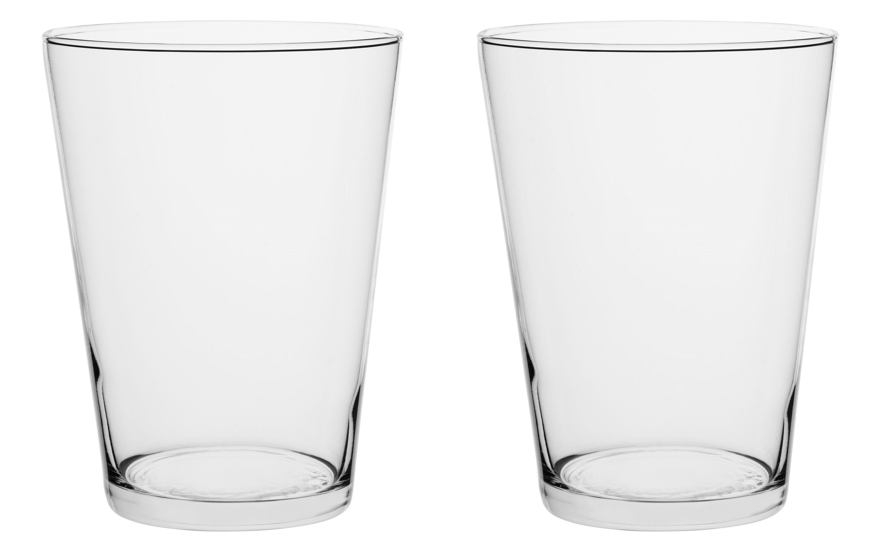 GlasArt Dekovase 2er SET Formen 2 Vase aus Auswahl gleiche (2er-Set, aus drei Dekovasen Klarglas hoch, klarglas aus nach bauchig Wahl), 2x 20cm St., trapez, handgefertigt Bestehend konisch 2
