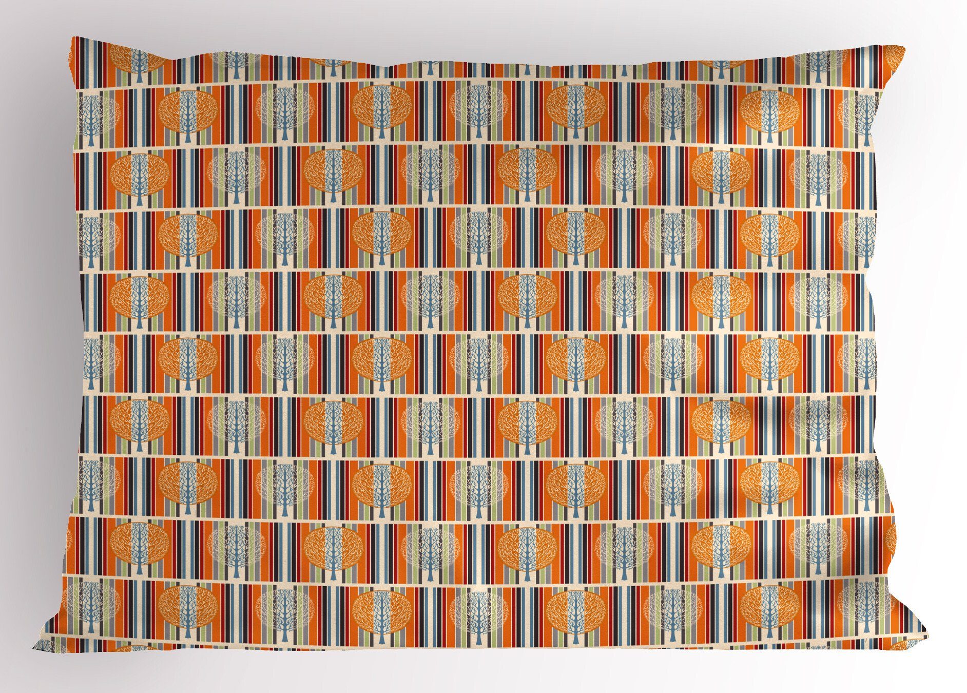 Dekorativer Kunst Standard Lebens Kissenbezüge Size Gedruckter (1 Stripes Des Abakuhaus Natur Baum Kopfkissenbezug, Stück),