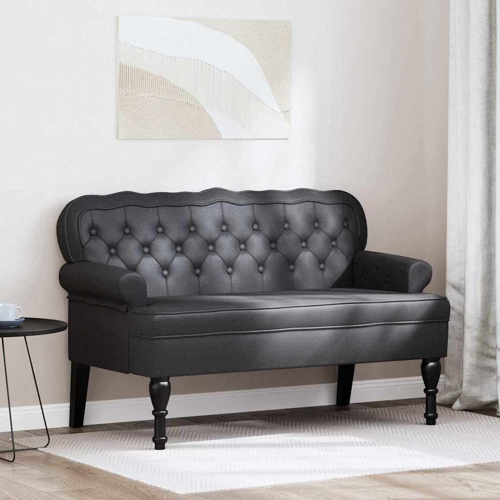 vidaXL Sitzbank Chesterfield Bank Schwarz 119,5 x 64,5 x 75 cm Kunstleder (1-St) – Bild 2 von 5