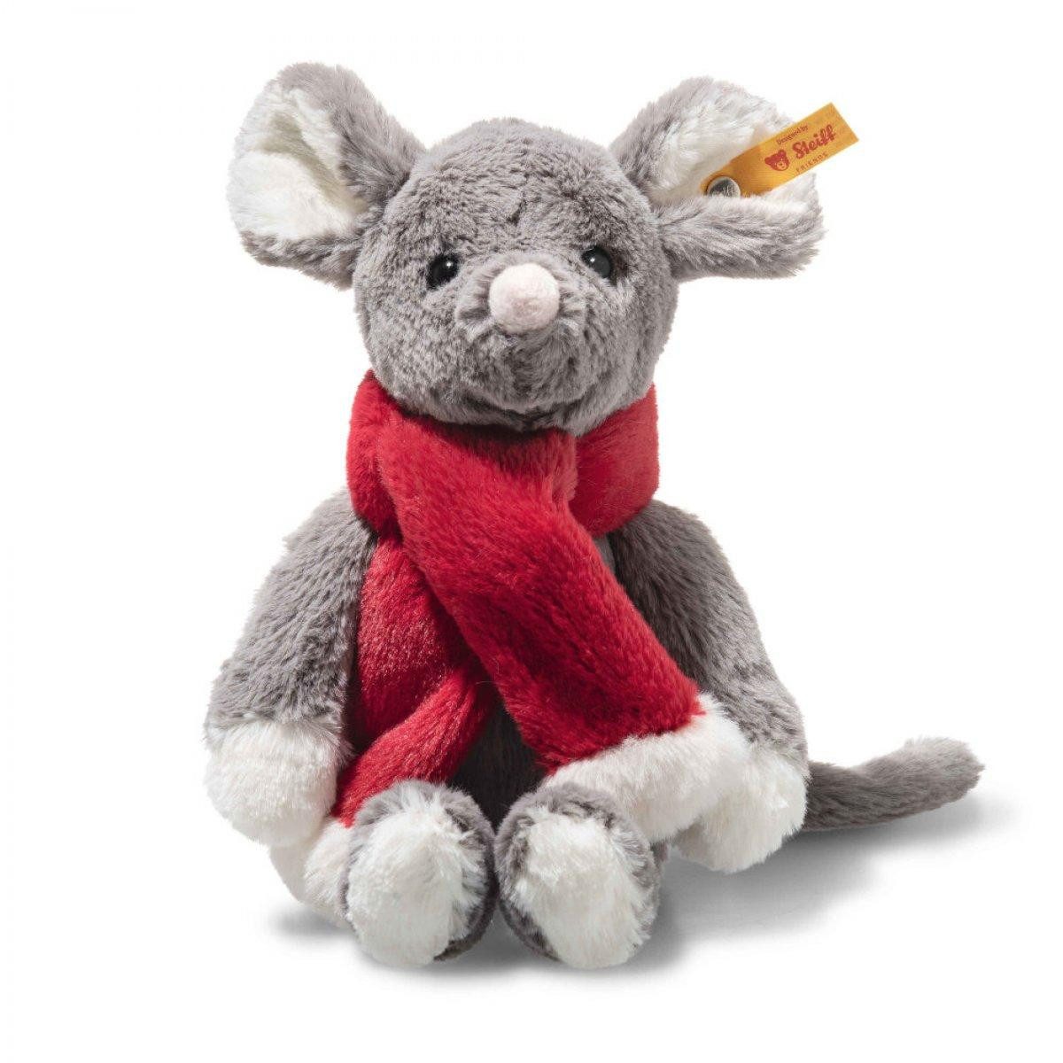 Steiff Weihnachtsbaumkugel Kuscheltier Christmas Cosy Maus Mia Grau (21 cm)