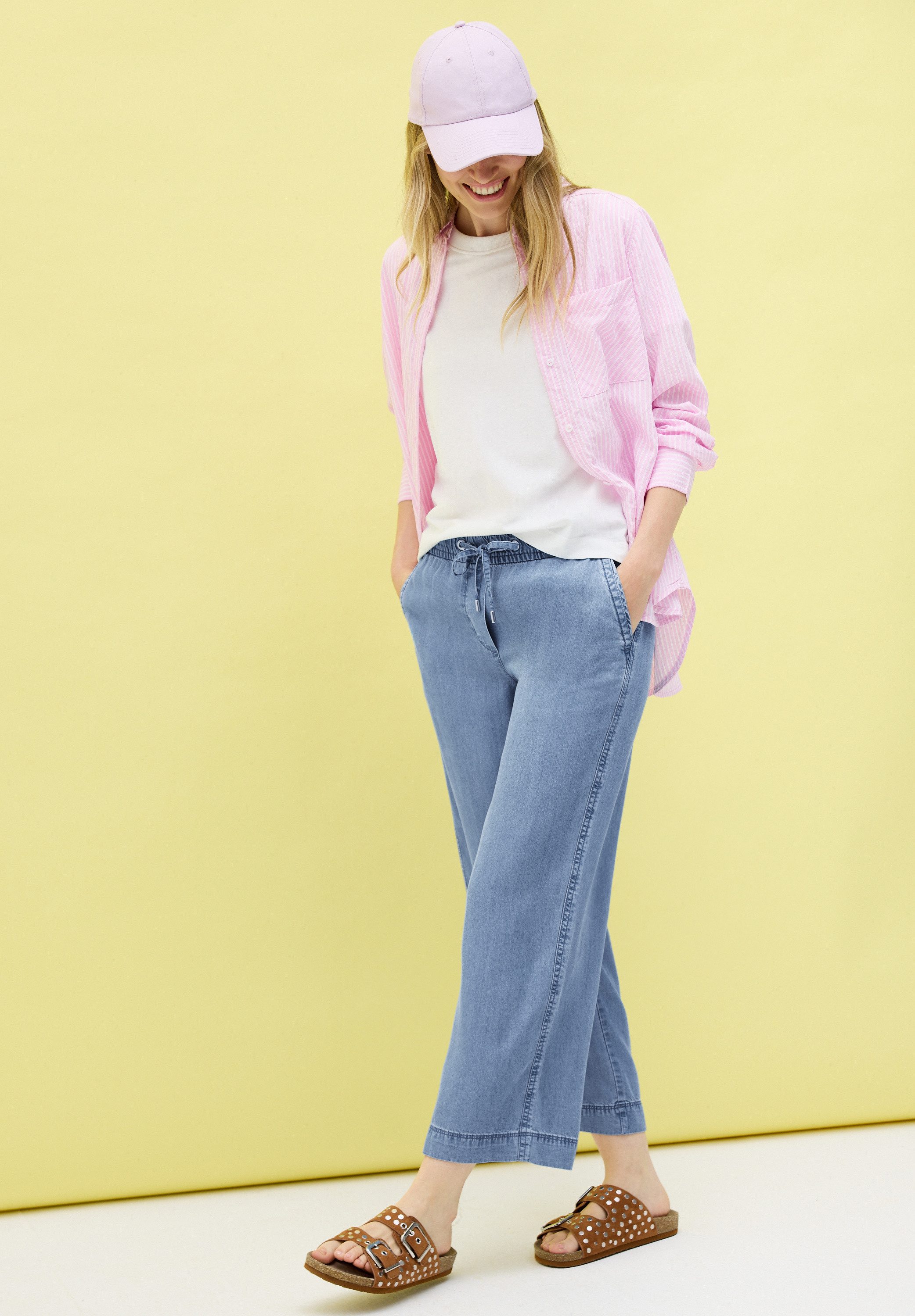 CECIL Stoffhose Style Neele Sommerhose mit elatischem Bund und Gummizug