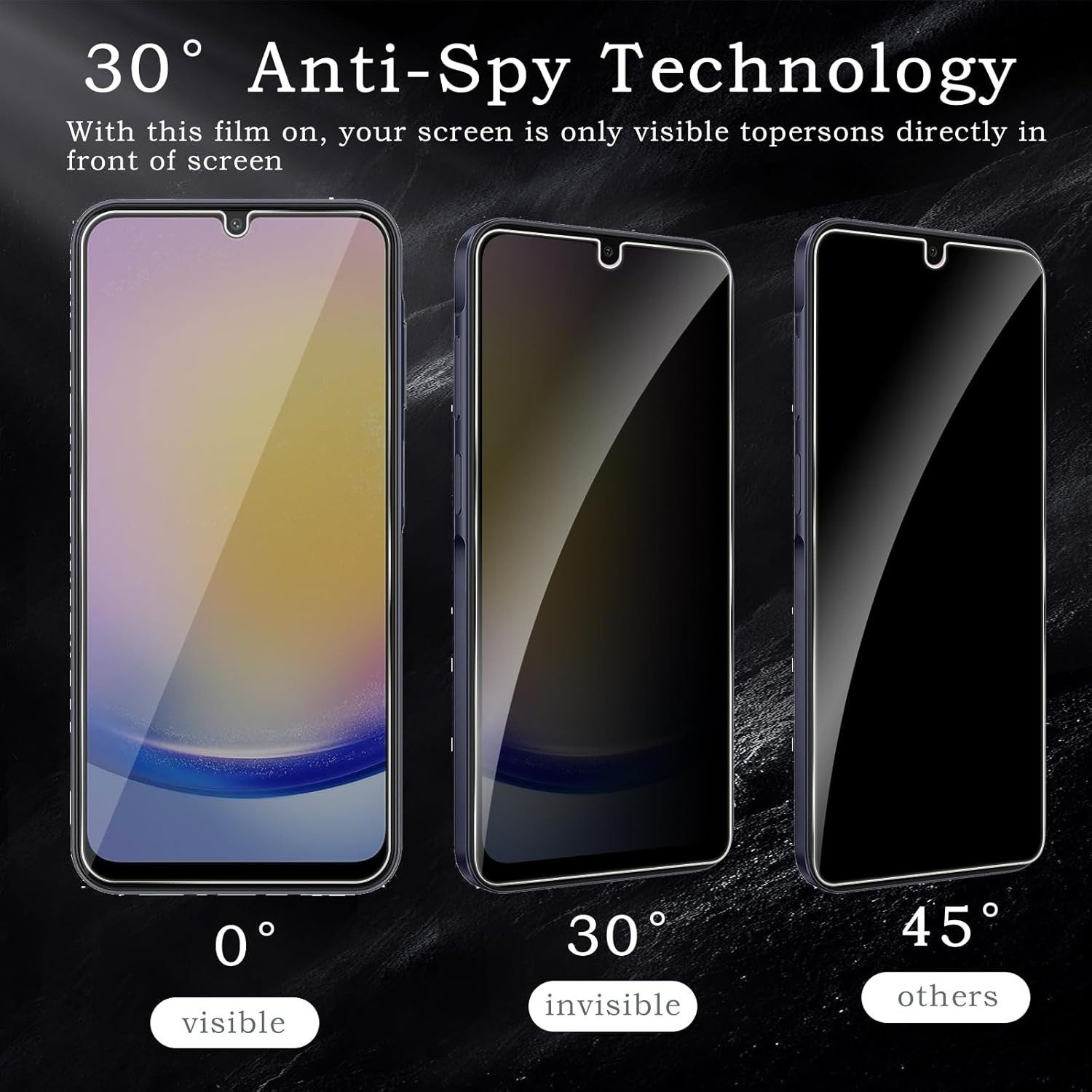 Baker Sichtschutzfolie 2x Panzerglas Blickschutz Samsung Galaxy A55 A54 A35 A34 A14 A15 A25, (2 Pack), A16 A04 A05 A17 A56 A36 A26 Privacy Schutzglas Schutzfolie