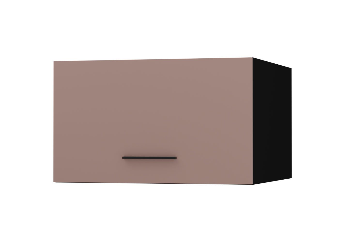 Feldmann-Wohnen Klapphängeschrank Bonn (W6B/60, 1 Klappe, innen 1 Fach, 1-St., moderne Optik, MDF Fronten) schwarz / rosé kupfer matt