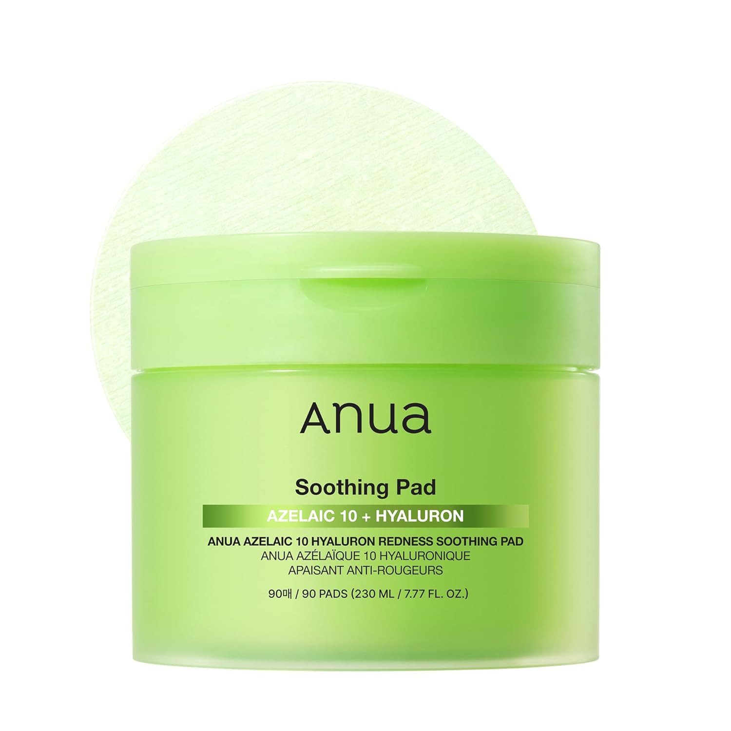 Anua Toner Azelaic 10 Hyaluron Redness Soothing Pads – beruhigende Toner-Pads mit 10 % Azelainsäure & Hyaluronsäure bei Rötung & Irritation – dehnbar, feuchtigkeitsspendend, ideal für empfindliche Haut (90 Pads)