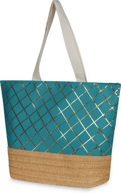 normani Strandtasche Große Strandtasche Kuredu, Handtasche mit Reißverschluss 19 Liter