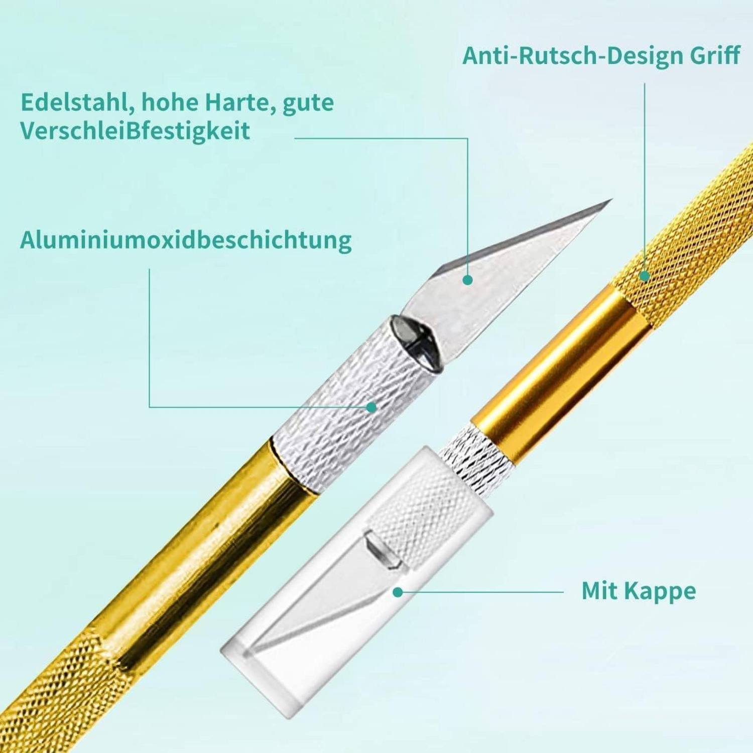 LuxusKollektion Cuttermesser Cutter 2 Stück Skalpell 20 Ersatzklingen Bastelmesser Orange