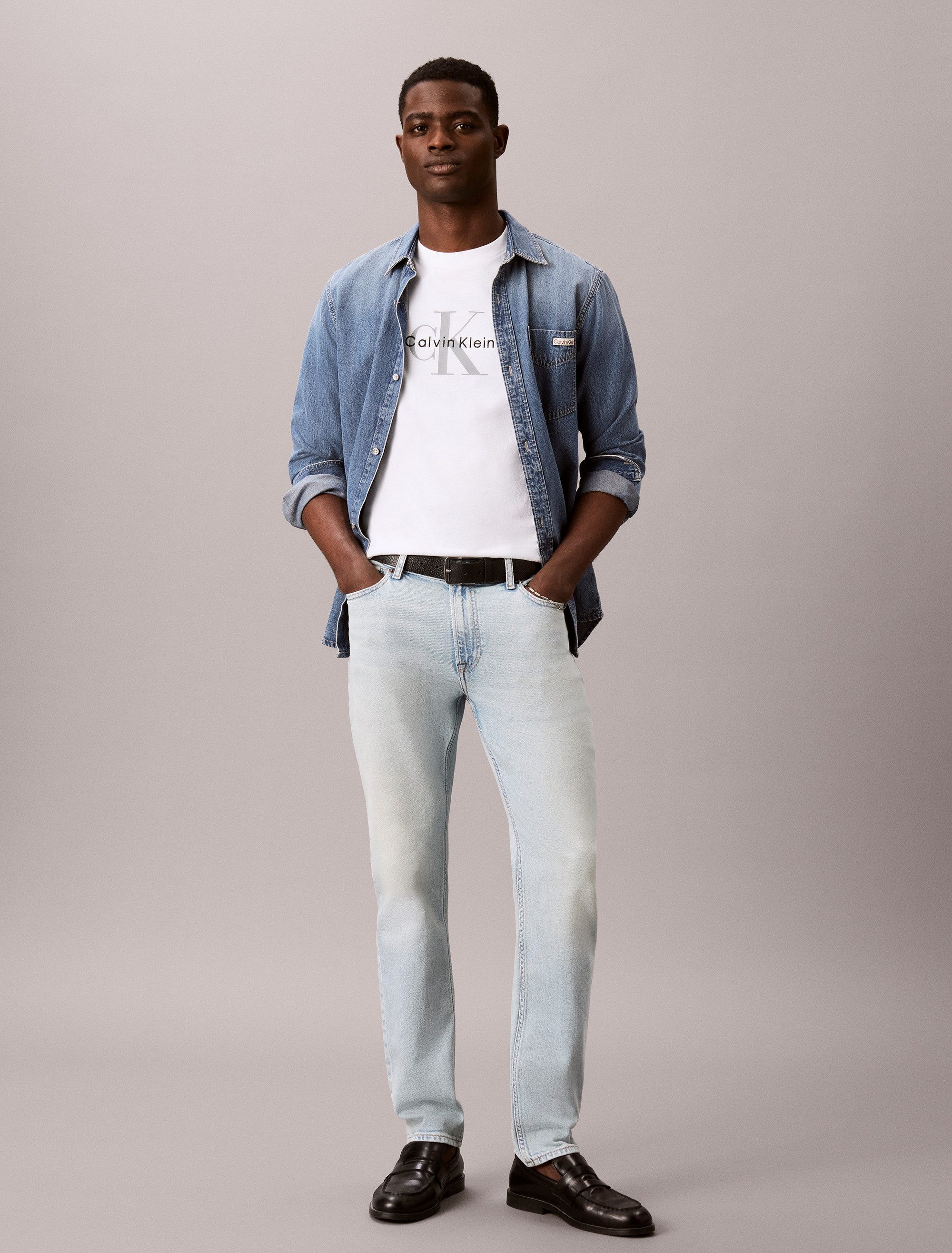 Calvin Klein Jeans Slim-fit-Jeans SLIM TAPER mit Markenlabel