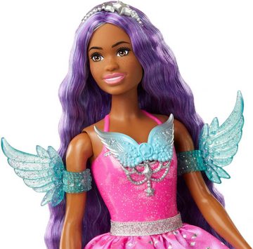 Barbie Anziehpuppe Ein verborgener Zauber, Brooklyn-Puppe mit zwei märchenhaften Tieren
