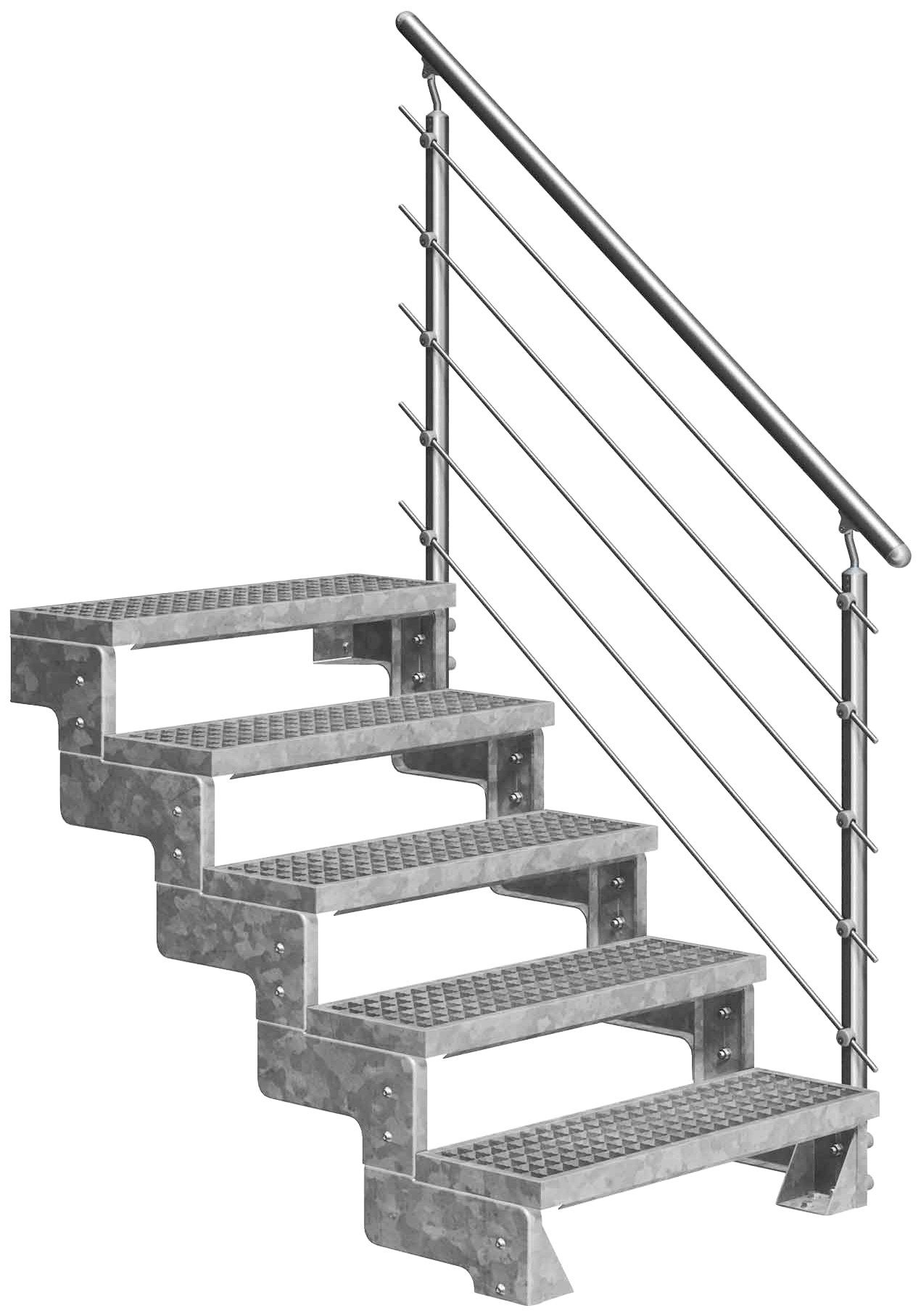 Gitterroststufen Dolle für offen, Stufen Außentreppe 110 cm Geschosshöhen cm, bis 100 Gardentop,