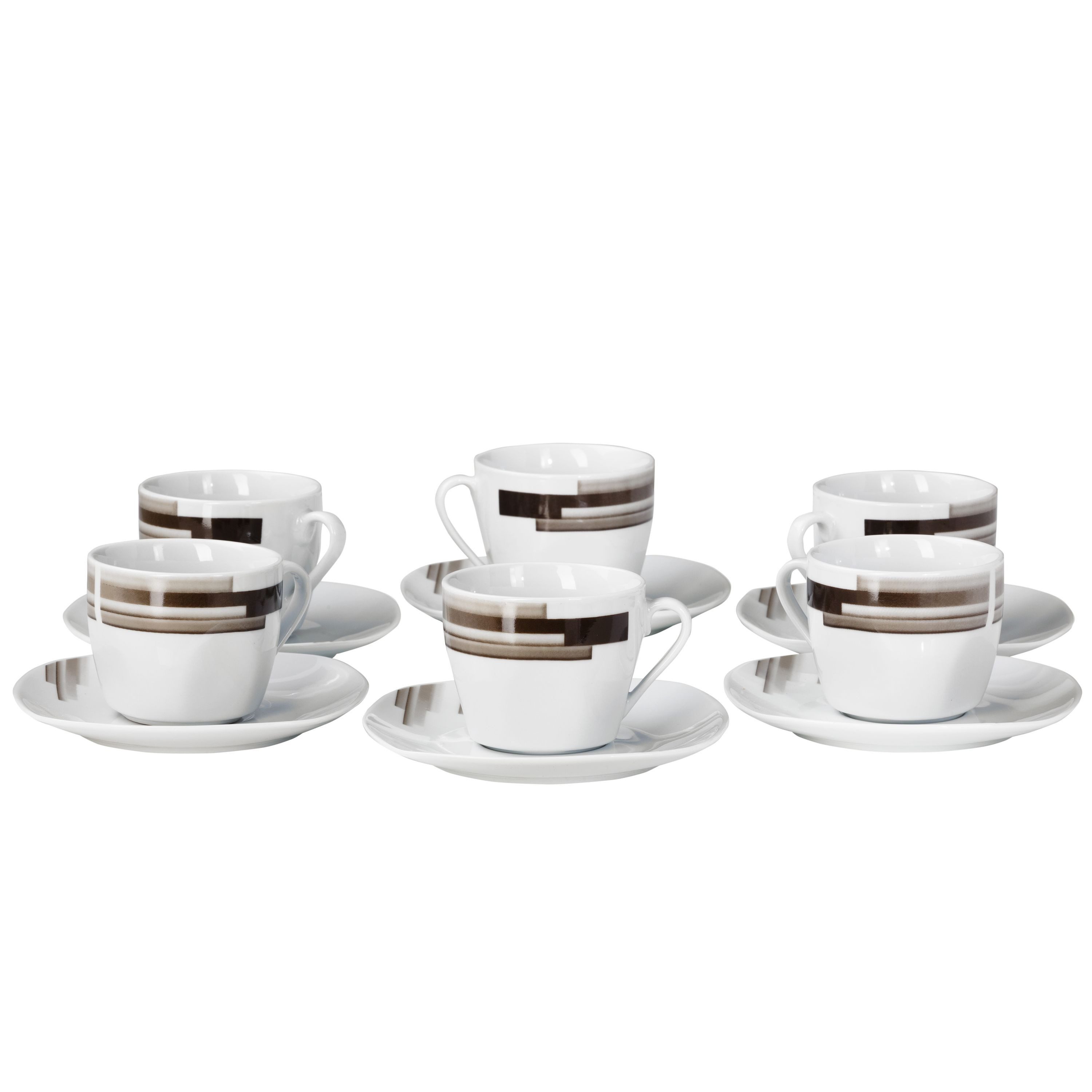 van Well Tasse 6er Set Kaffeetasse 20cl mit Untertasse 14,5cm Nevada