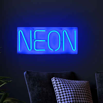 etc-shop Dekolicht, LED-Leuchtmittel fest verbaut, Blau, LED Wand Lampe Dekoration Neon Licht Schild Wohn Zimmer Party