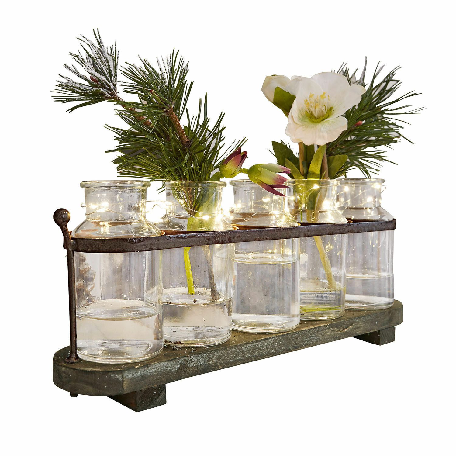 Mirabeau Übertopf Vase 5er Set Ranjo braun/klar günstig online kaufen