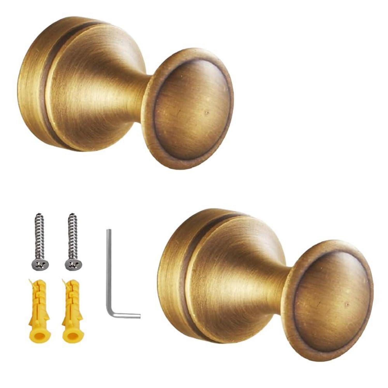 LuxusKollektion Kleiderhaken Wandhaken Messing Retro Bronze 2er-Set, (2-St)