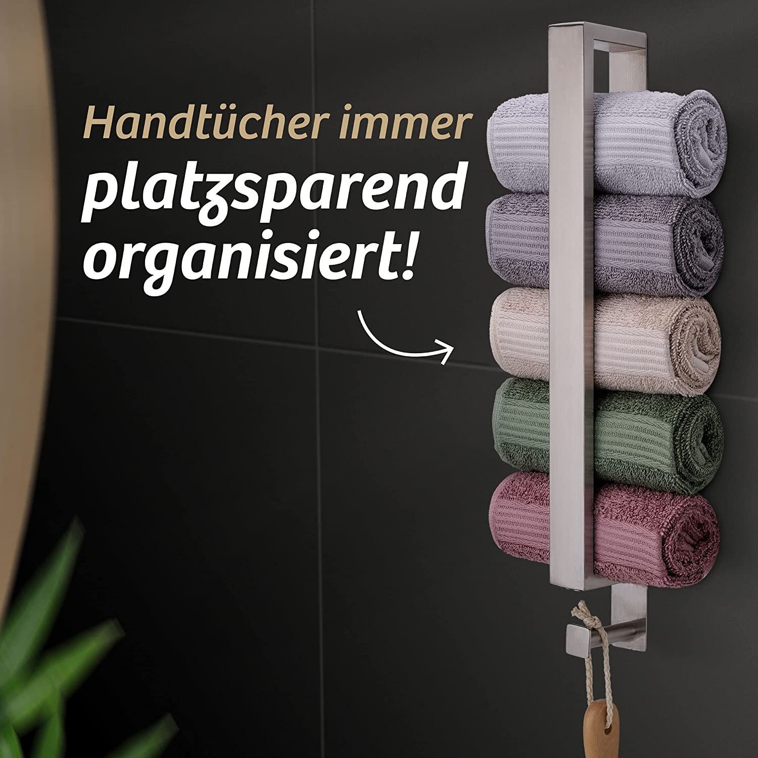Praknu Handtuchstange Handtuchhalter mit Haken zum günstig online kaufen