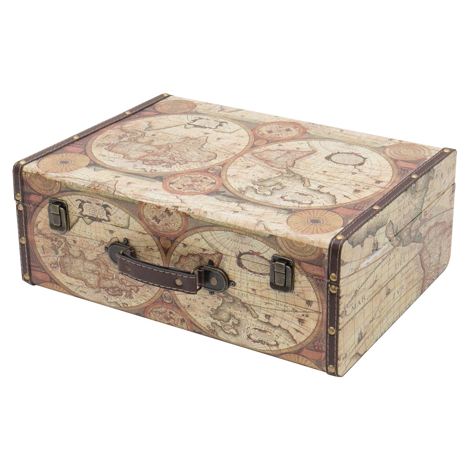 Aufbewahrungsbox Handgefertigter Vintage Koffer aus Holz, Deko Koffer