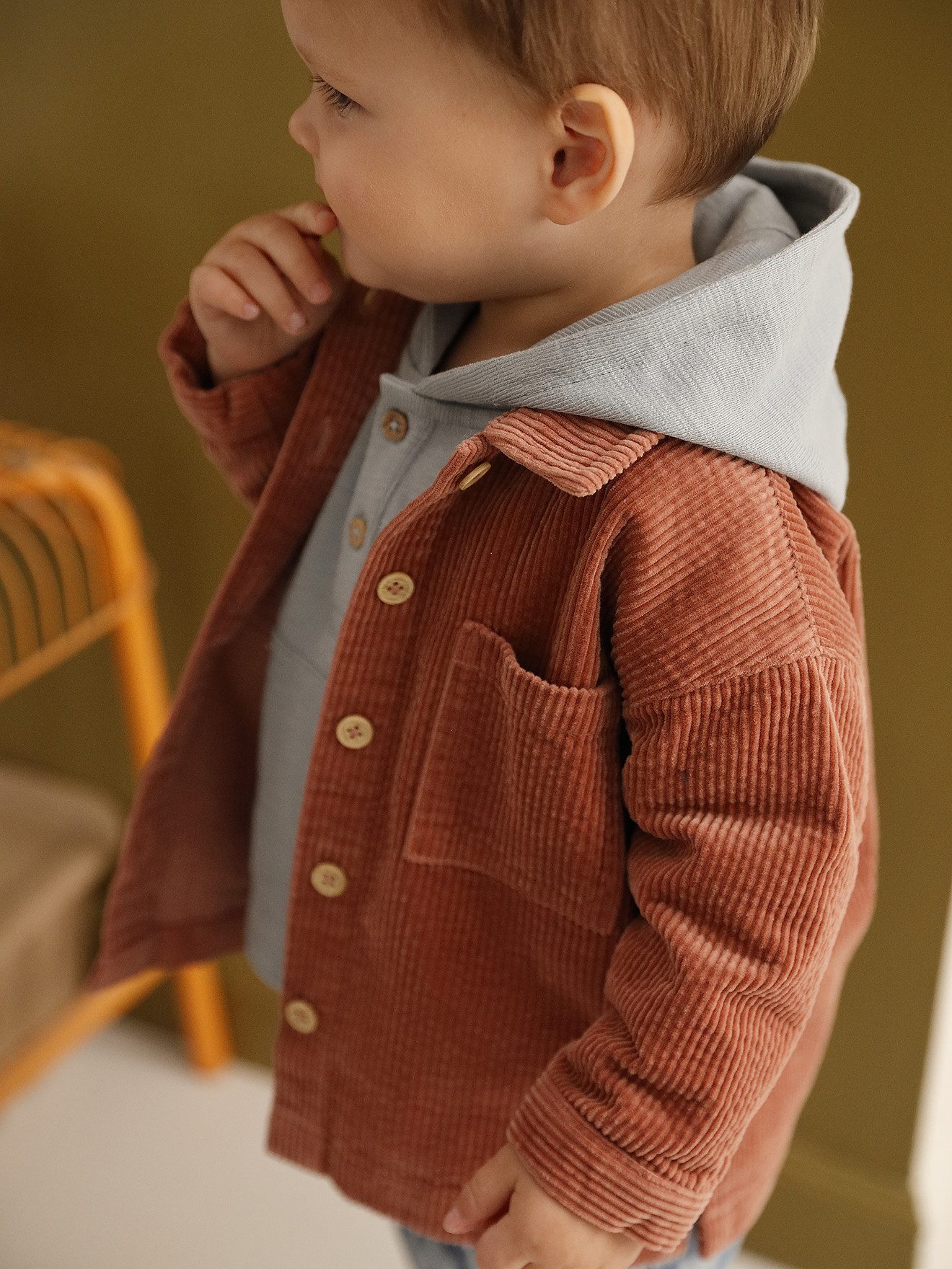 vertbaudet Langarmhemd Baby Overshirt aus Cord