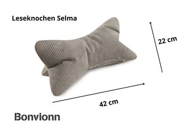 Kopfkissen 3er Set Selma Leseknochen, Bonvionn, Füllung: Polyester, Spar-Set, 3teilig, ergonomische Form für Nacken- oder Lendenstütze Flexible Stütze