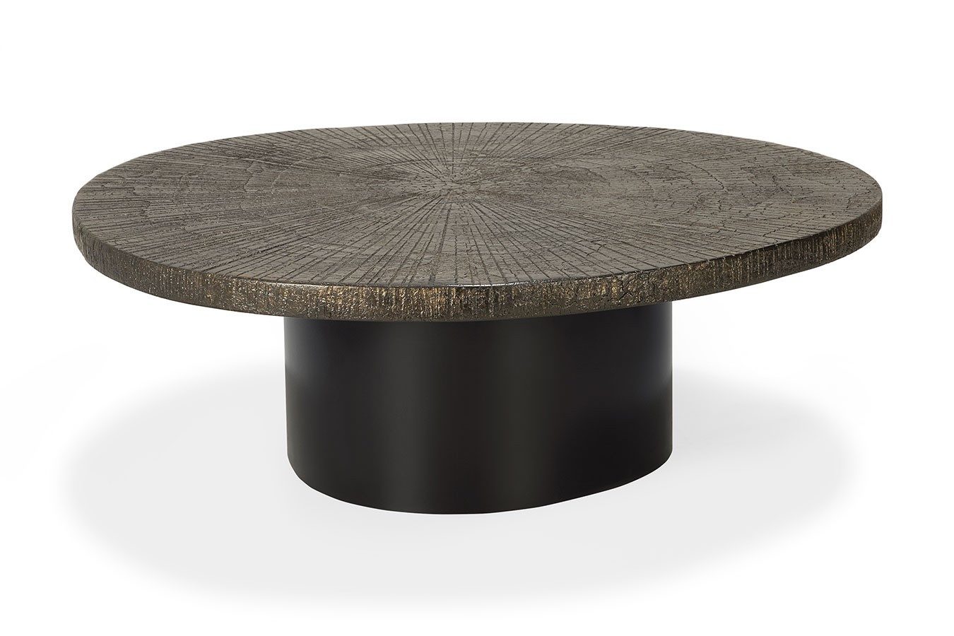 Ethnicraft Couchtisch Couchtisch Slice antik bronze oval 105*94 cm