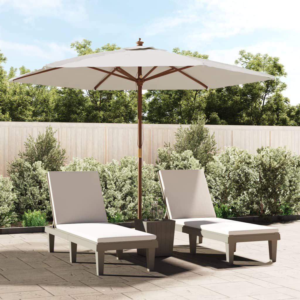 DOTMALL Sonnenschirm Sonnenschirm mit Holzmast Sandfarben günstig online kaufen