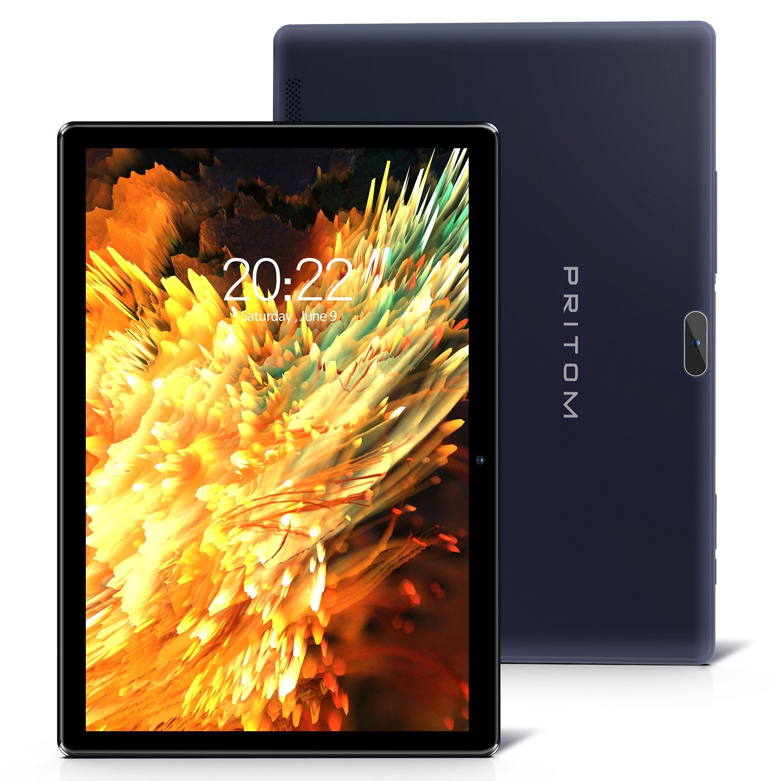 PRITOM 6000mAh Akku, 2GB RAM, 64GB ROM, 512GB erweiterbar Tablet (10", Android 10, 2G (GSM), 3G(WCDMA), 2MP+64MP, BT 4.0, duale BOX-Lautsprecher, LCD-Display)