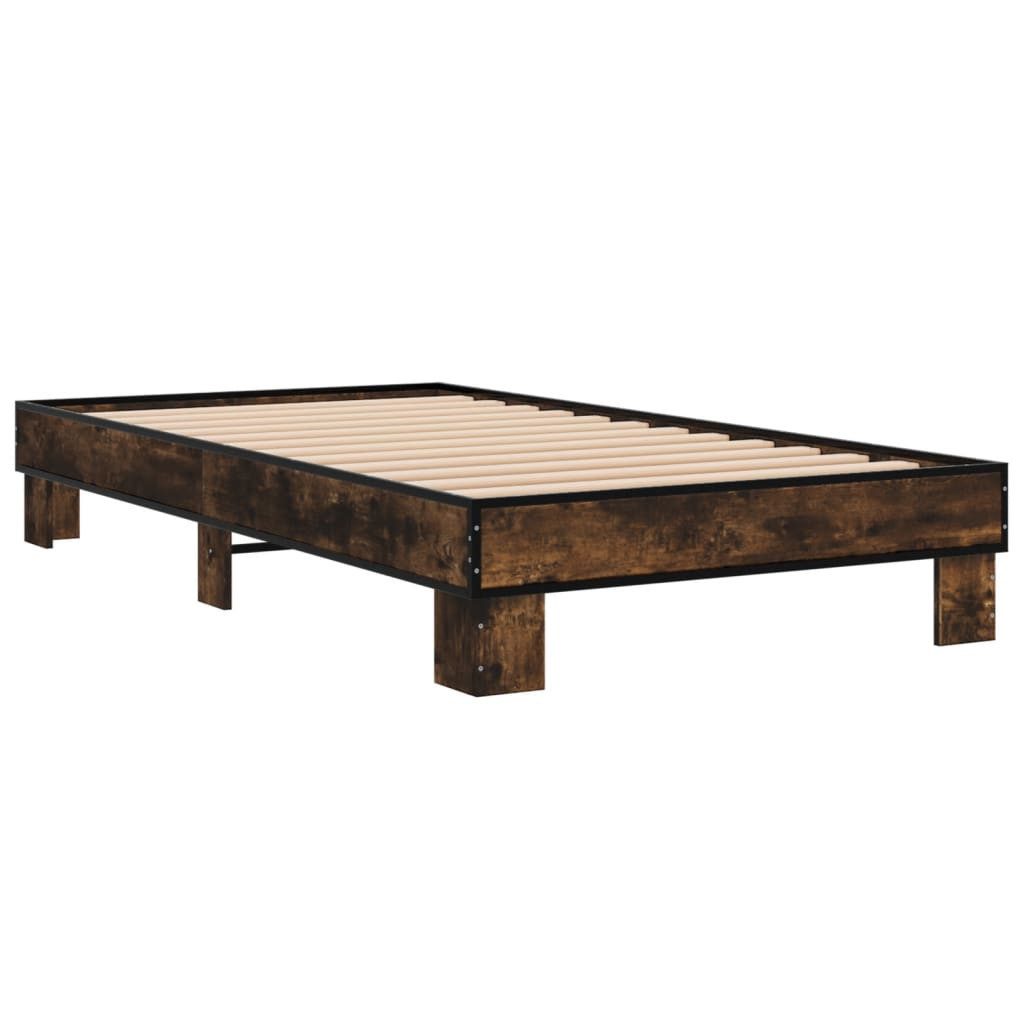 vidaXL Bett Bettgestell Räuchereiche 75x190 cm günstig online kaufen