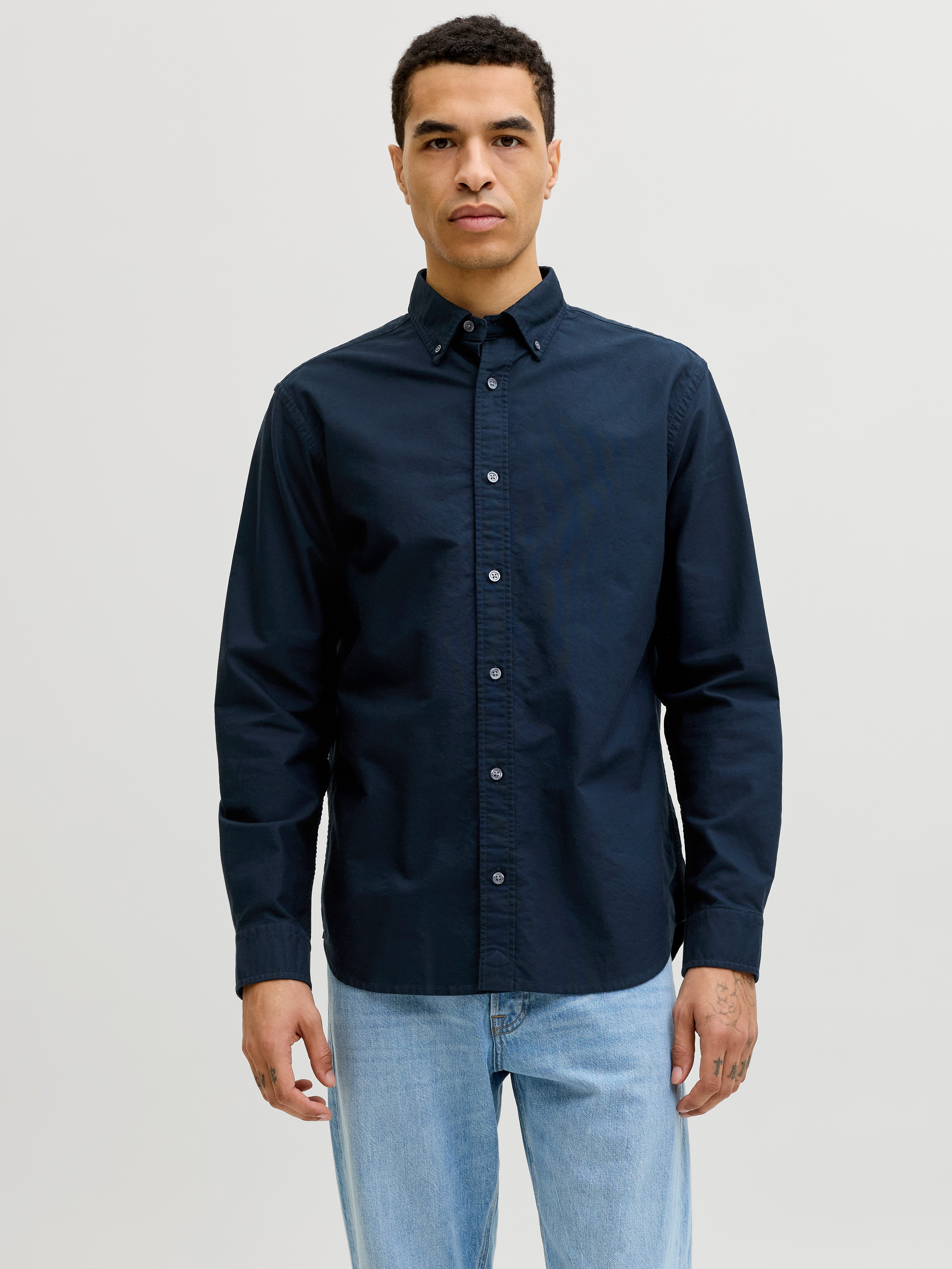 Langarmhemd JPRBLUHARVEY OXFORD L/S SHIRT SN