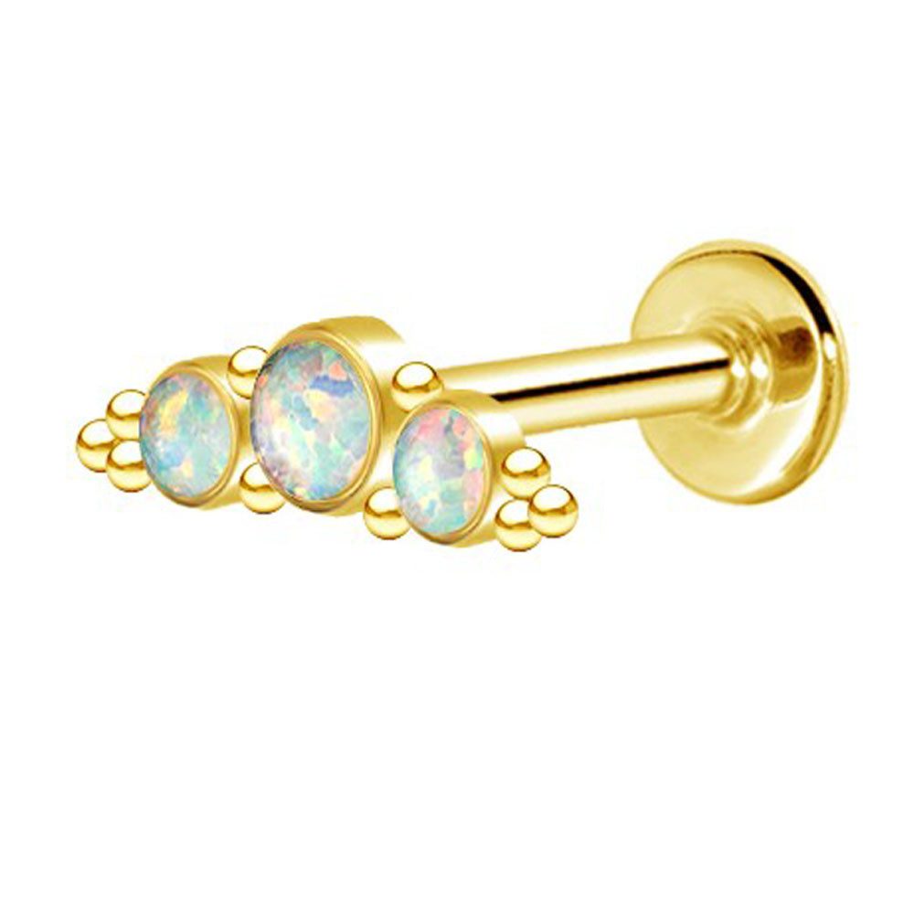viva-adorno Piercing-Set Helix Tragus Ohr Cartilage Knorpel Piercing Stecker Bogen Ohrstecker, Türkis Opal Onyx