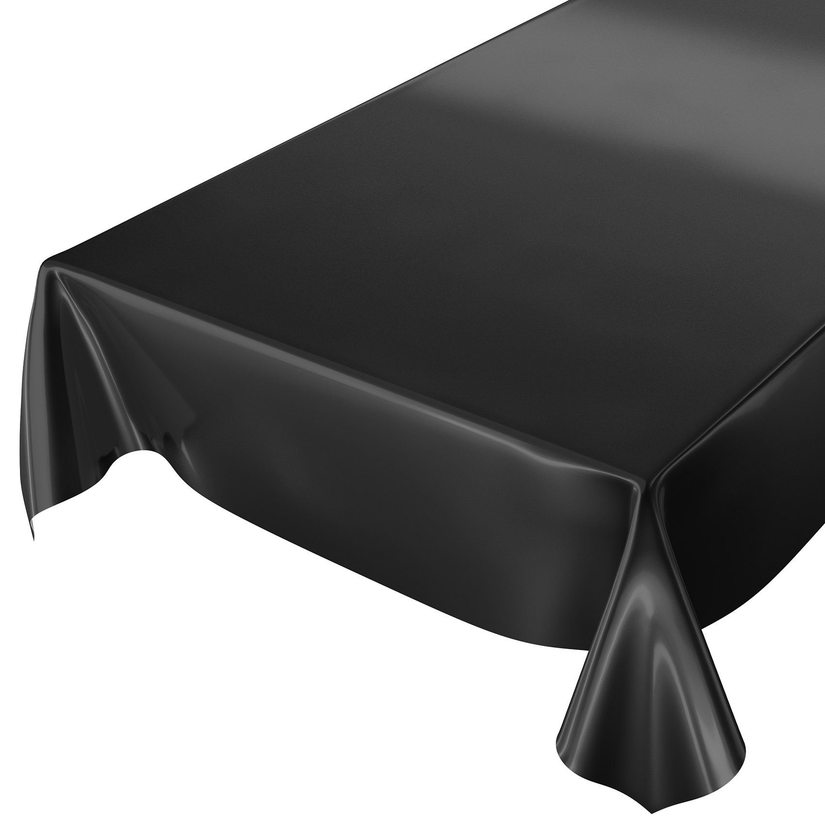 ANRO Tischdecke Tischdecke Uni Schwarz Einfarbig Glanz abwischbar Wachstuch  Wachstucht, Glatt