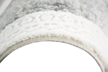 Wollteppich Designer und Moderner Teppich Wollteppich Ornamente in Grau Creme Beige, Teppich-Traum, rechteckig, Höhe: 12 mm, Wollteppich