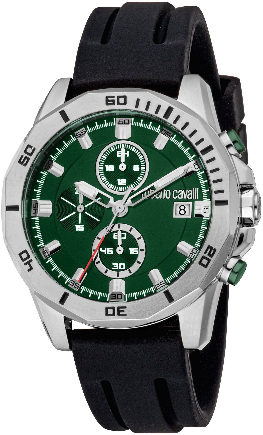 roberto cavalli Chronograph Uomo Sport III RC5G109P0015, Quarzuhr, Armbanduhr, Herrenuhr, Silikonarmband, analog, Tag