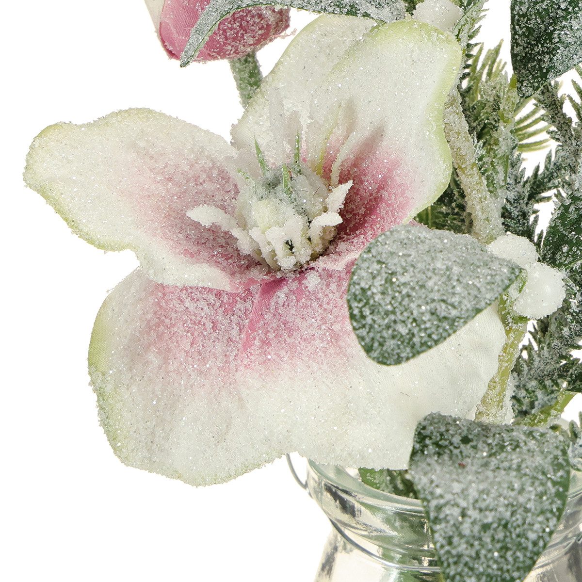 Winterliche Kunstpflanze Künstliche Christrose im Glas für elegante Winterd günstig online kaufen