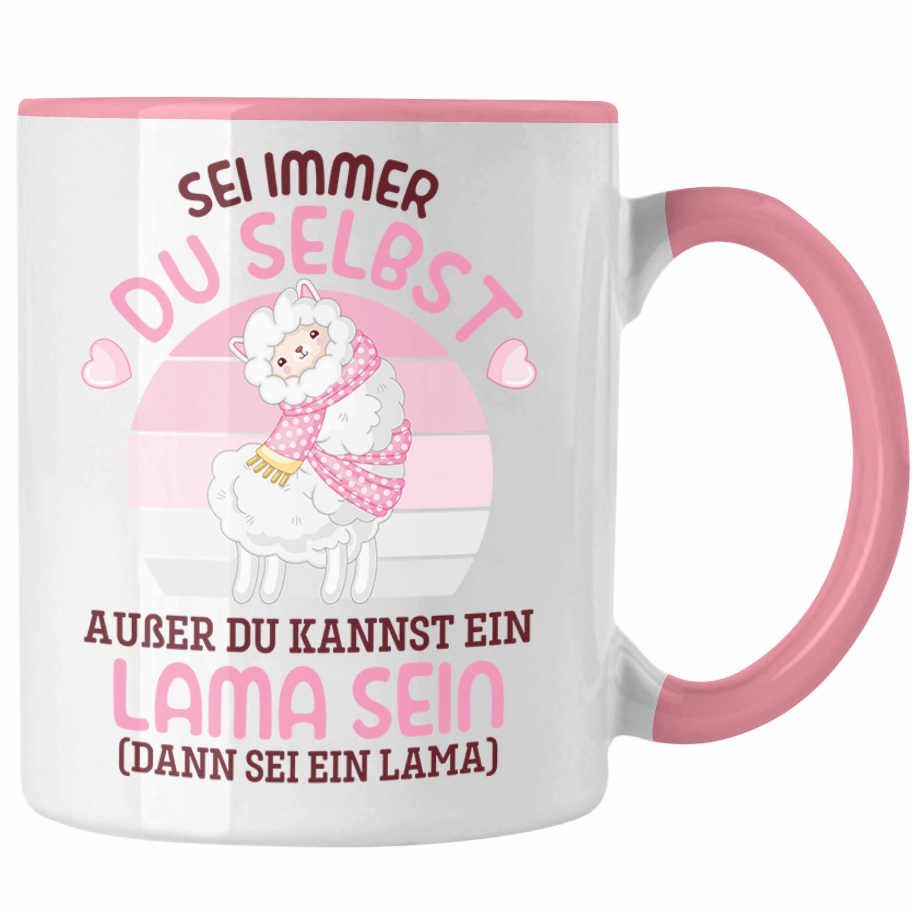 Trendation Tasse Trendation - Sei Immer Du Selbst Llama Spruch Tasse für Alpaka Fans Süße Sprüche Humor Rosa