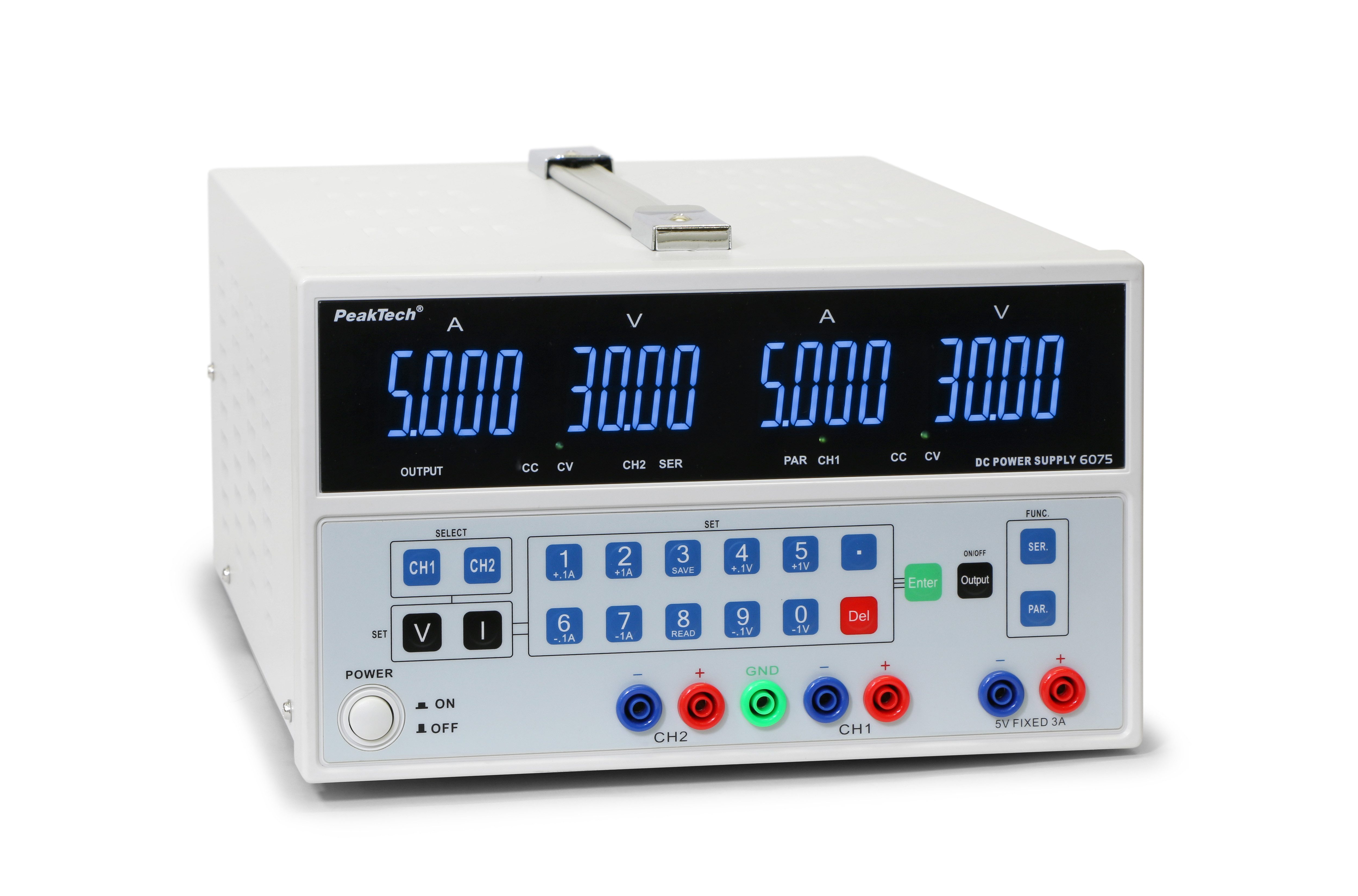 PeakTech 30 V 5 A Linear geregeltes Labornetzteil 0–30 V/5 A Labor-Netzteil