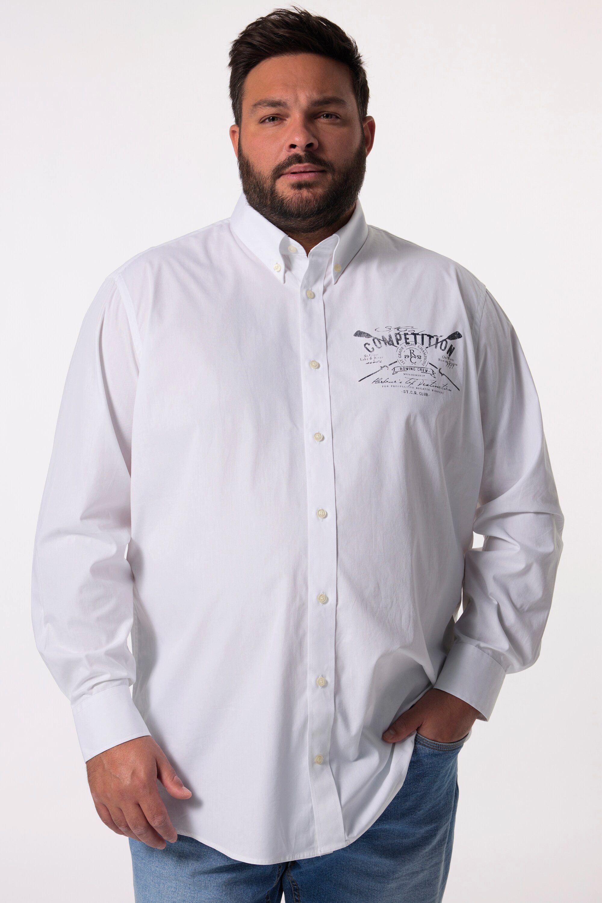Businesshemd Men+ Hemd Langarm Buttondown-Kragen Comfort Fit