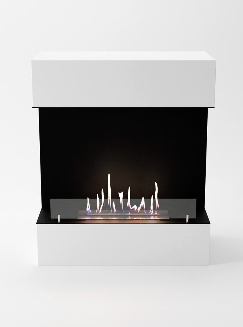 GLOW FIRE Echtfeuer-Dekokamin Kongsberg Ethanol Kamin, Bioethanol Kamin mit 3h Brenndauer, Heizleistung bis 2 kw