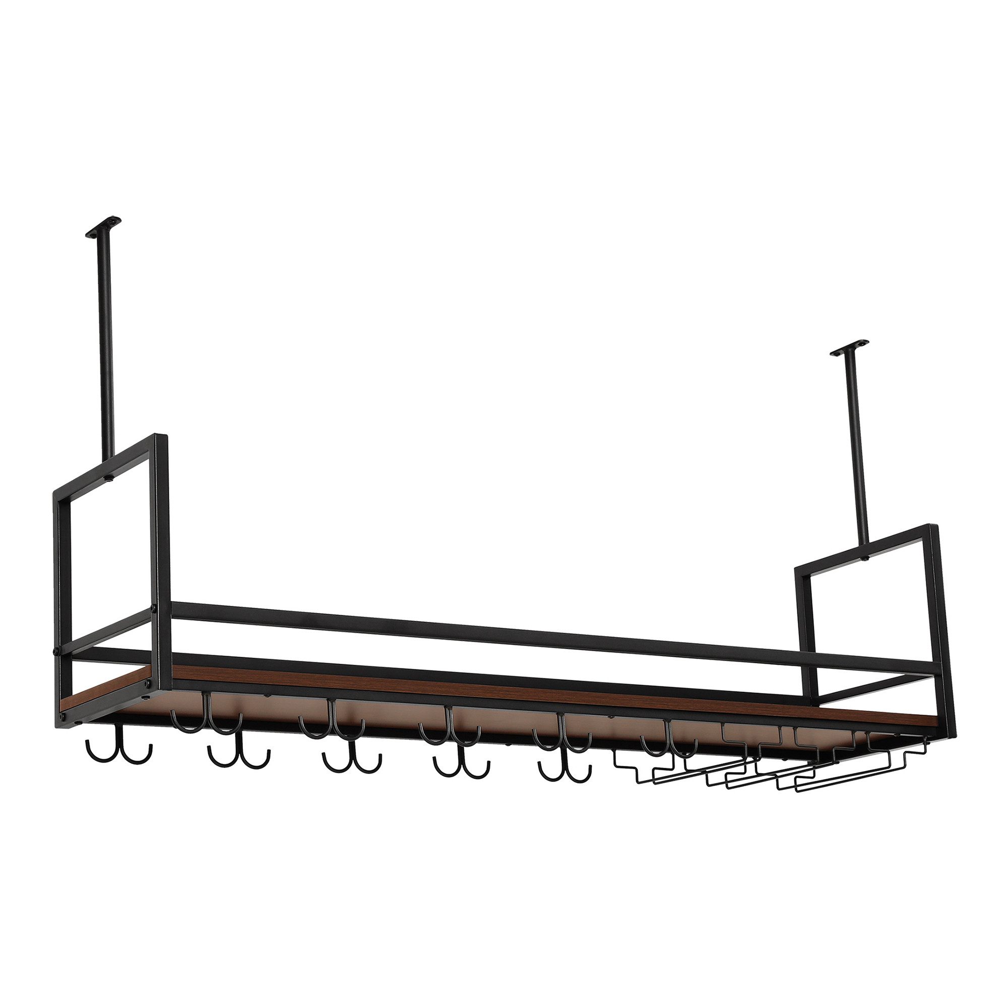 en.casa Weinregal, mit Glashalterung »Borejle« 120 x 30 x 65 cm Schwarz/Wal günstig online kaufen