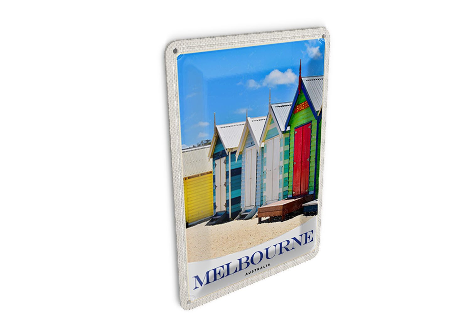 Femer GmbH Postkarte Reise 10x14 cm Melbourne Australien Strandhaus, unfrankiert
