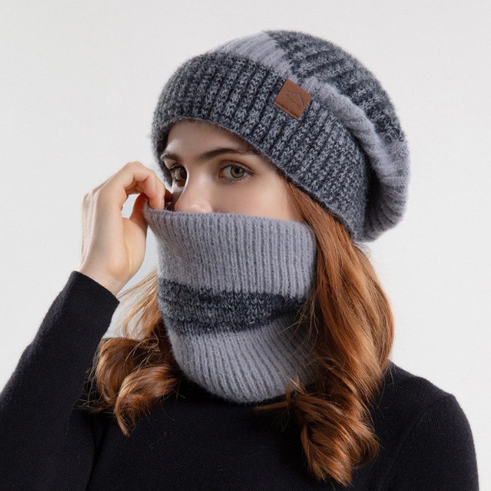 Cachito Mütze & Schal Herbst Winter Schal und Mütze Set 55-60CM Wintermütze Strickmütze mit Schal Damen Warme Mütze Beanie – Bild 3 von 5