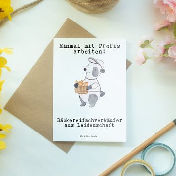 Mr. & Mrs. Panda Grußkarte Bäckereifachverkäufer Leidenschaft - Weiß - Geschenk, Backwarenverkäu, Einzigartige Motive