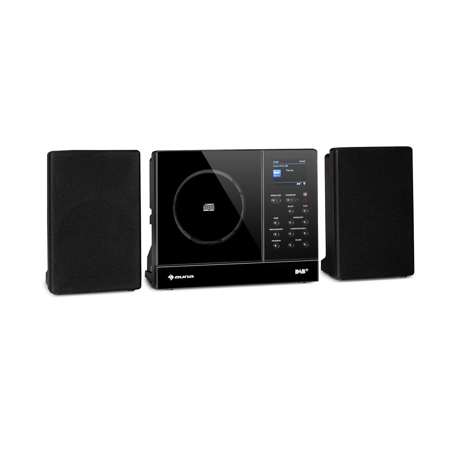 Vertikal Hifi Anlage Stereoanlage Bluetooth UKW Radiotuner CD Player USB Schwarz 