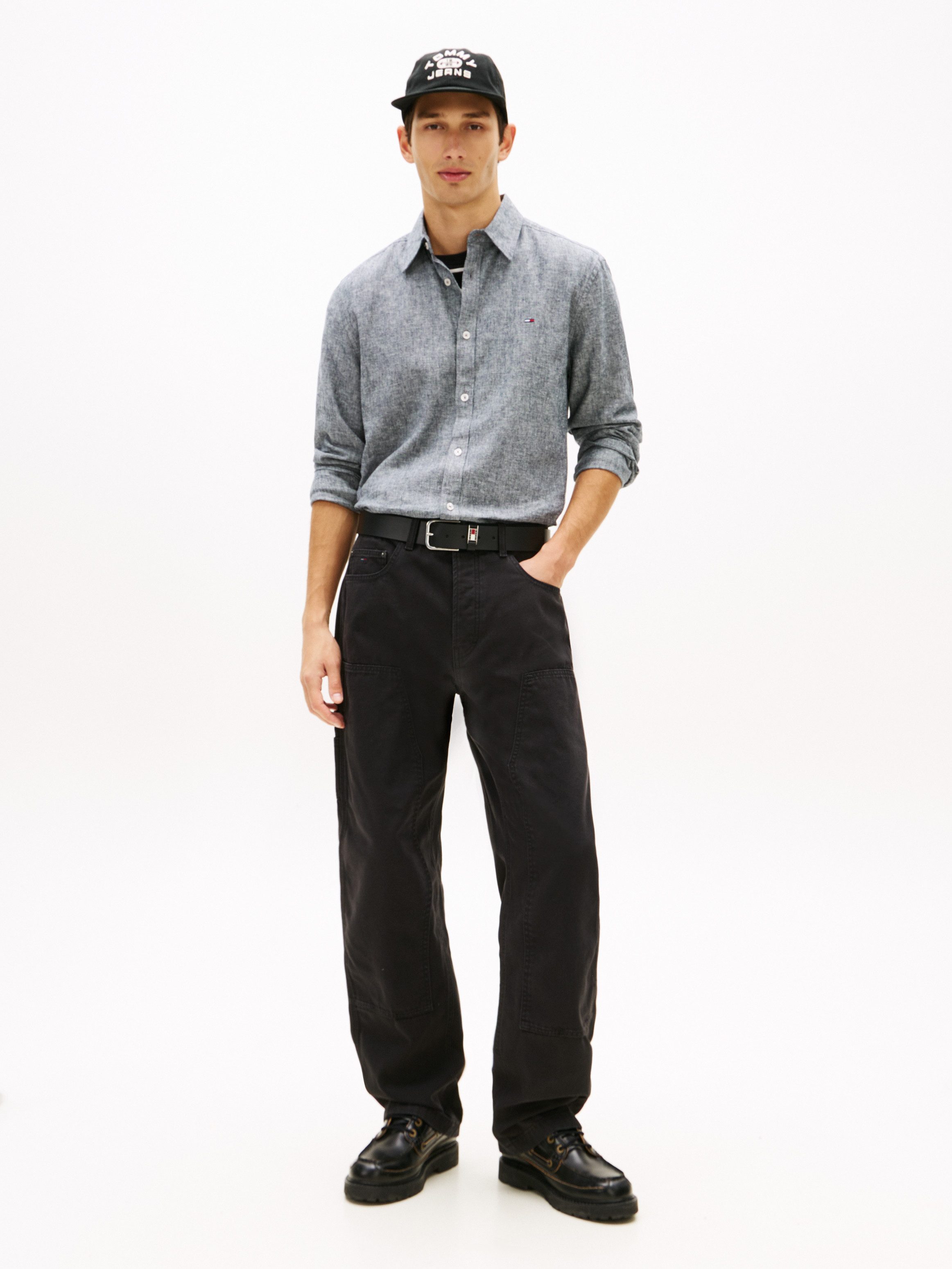 Tommy Jeans Langarmhemd TJM REGULAR FIT LINEN BLEND